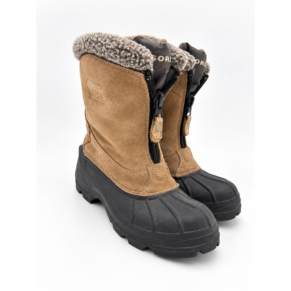 Sorel Ellesmere Women's 7 Tan Suede Front Zip Winter Duck Boots LL1240-272